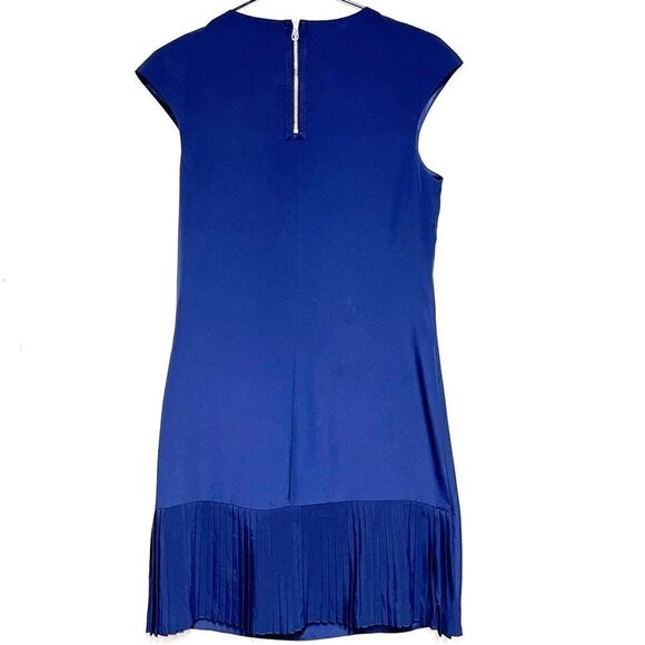 Ted
Baker Kimmiye Navy Blue Pleated Shift Dress embellished neckline Womens Sz 1 - Picture 3 of 10